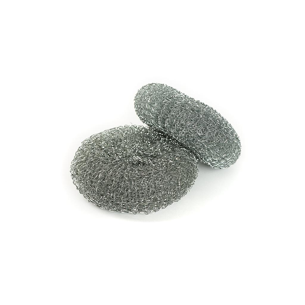 Steel mesh scourers, heavy duty (x2)