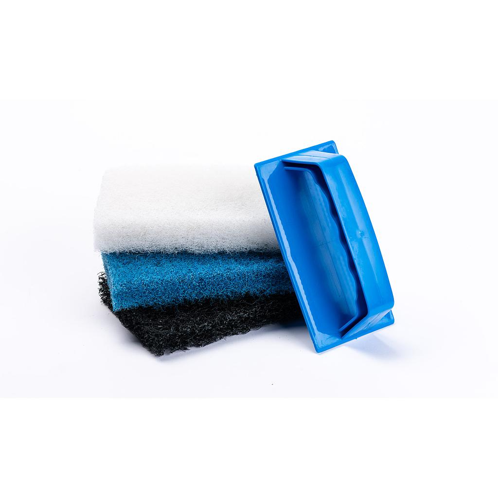 Scrubbing pads with removable handle
