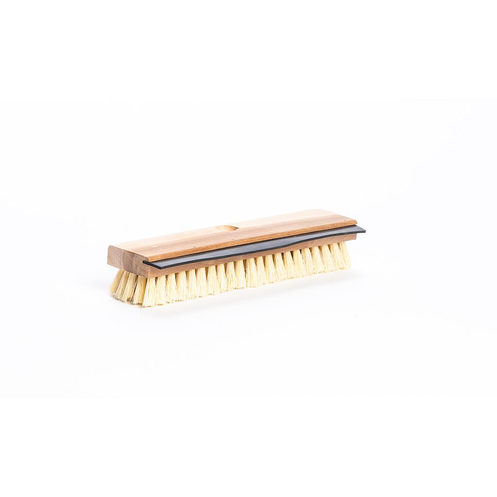 Tampico deck brush with scraper