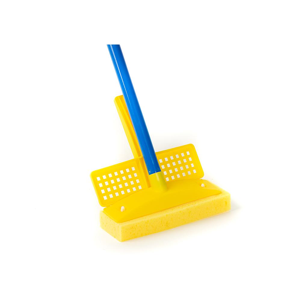 Sponge mop with squeeze hinge head
